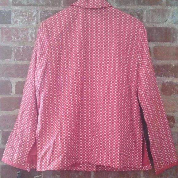 R.Q.T Pink Orange White Multicolor Cotton Jacket Blazer Overcoat Women Size 10 - Picture 7 of 11